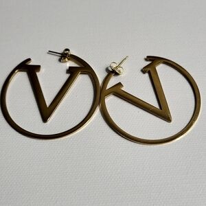 Stainless Steel IP Gold Covered Hoop Earrings